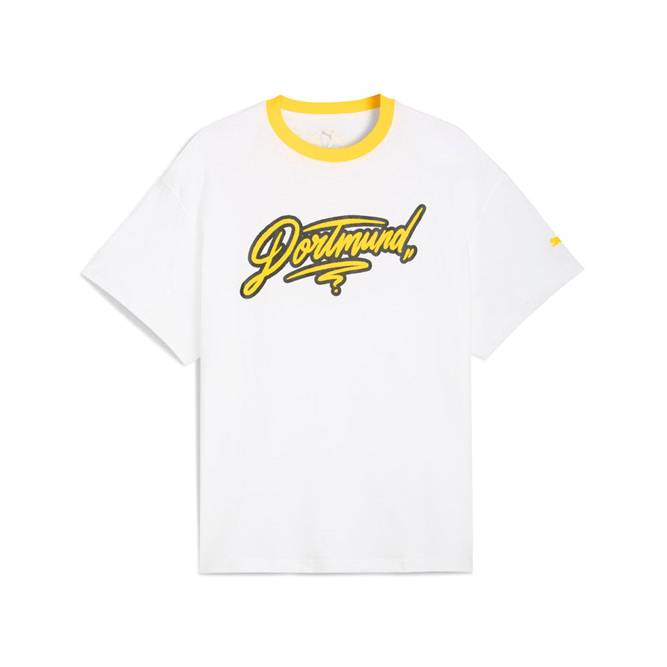 PUMA HOOPS X BORUSSIA DORTMUND Graphic Crew Neck Short Sleeve T-Shirt