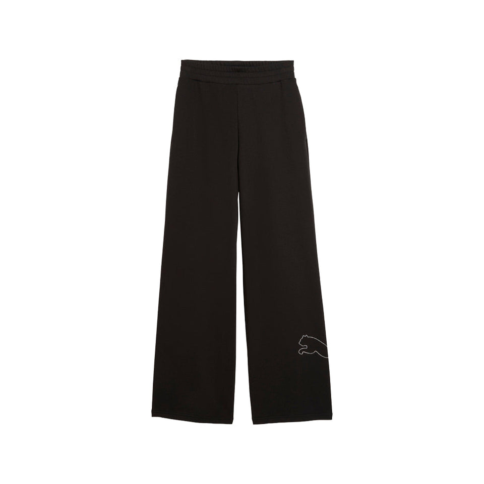 Bedazzled High Waisted Draw String Wide Legged Sweat Pants