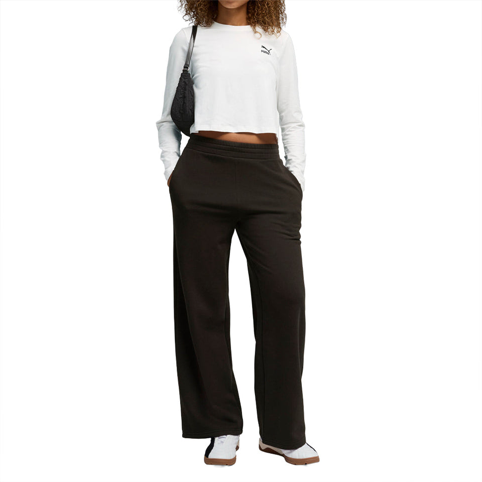 Bedazzled High Waisted Draw String Wide Legged Sweat Pants