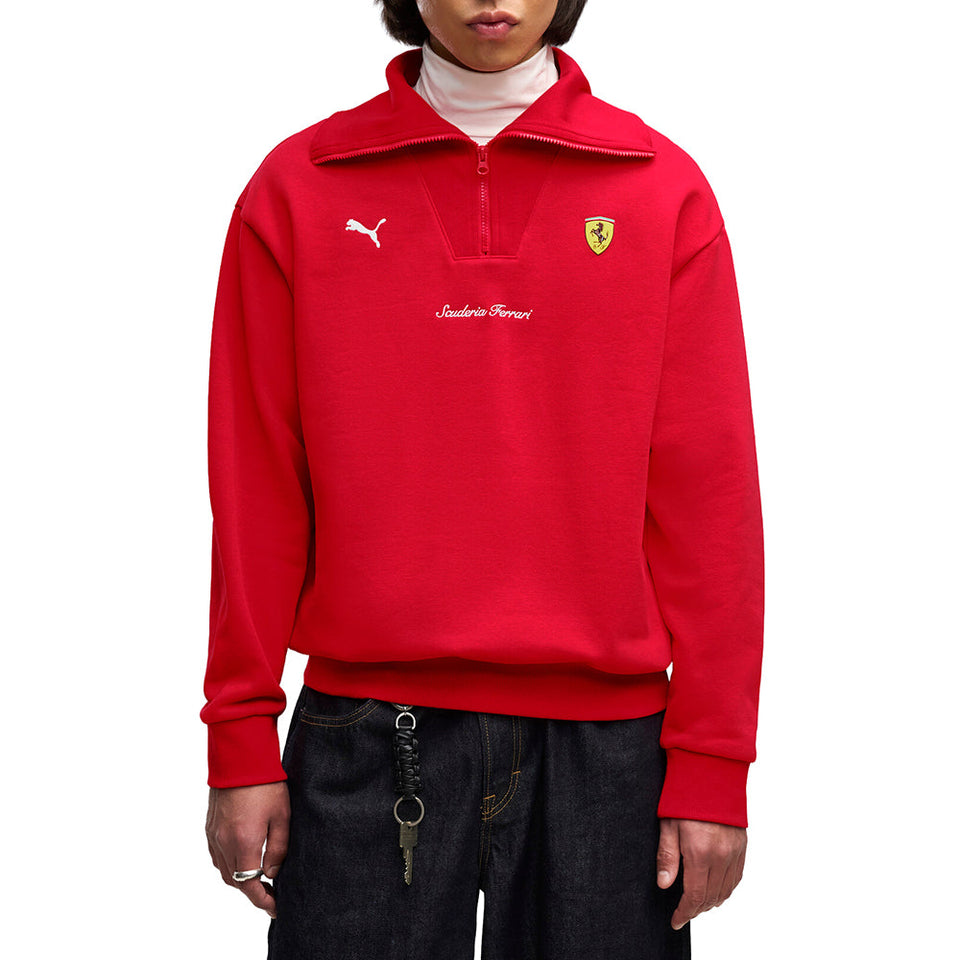 Scuderia Ferrari Half-Zip Fleece Crew Sweatshirt