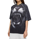 Street Glam Bedazzled Graphic V-Neck Jersey