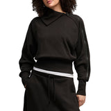 Asymmetrical Zip Crew Sweatshirt
