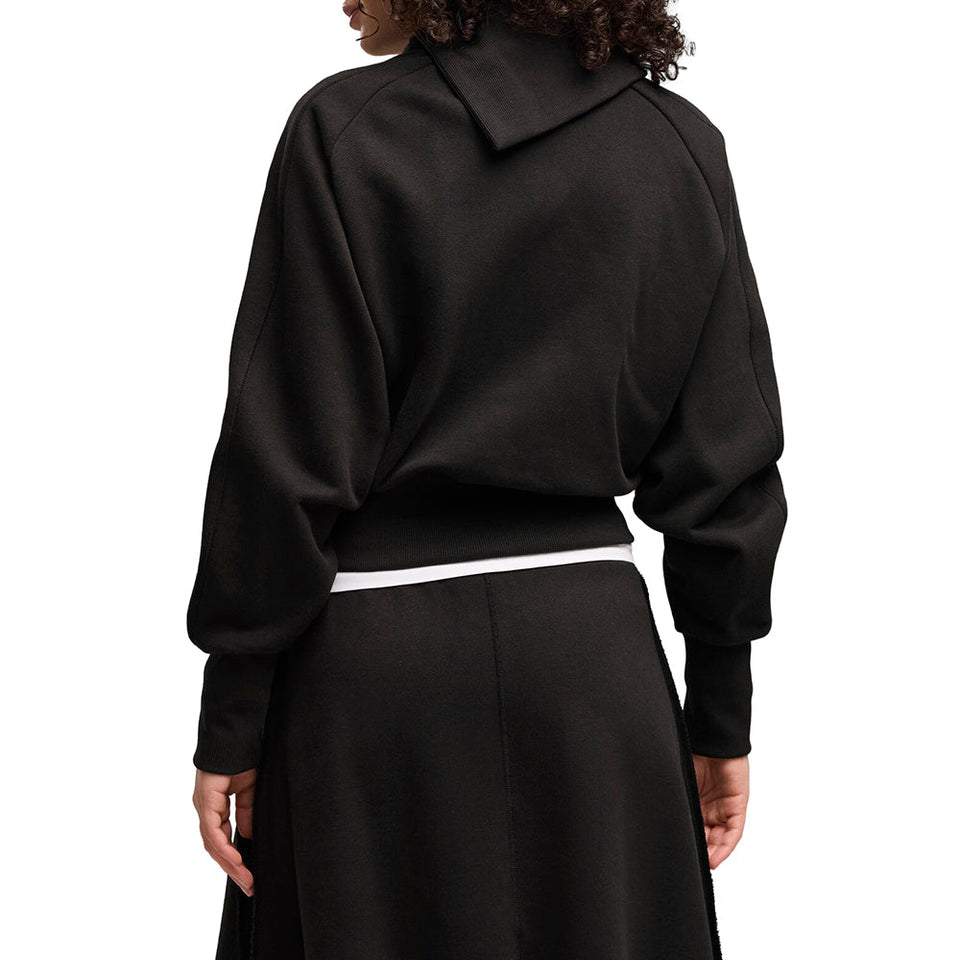 Asymmetrical Zip Crew Sweatshirt