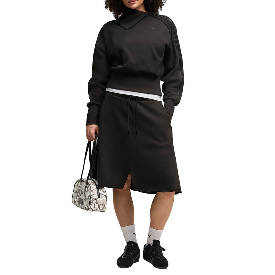 Asymmetrical Zip Crew Sweatshirt
