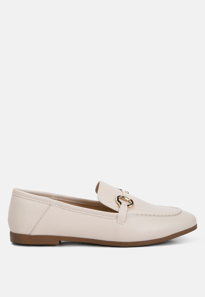 finola horsebit embellished loafers — US 8 — Size ecru — Front View