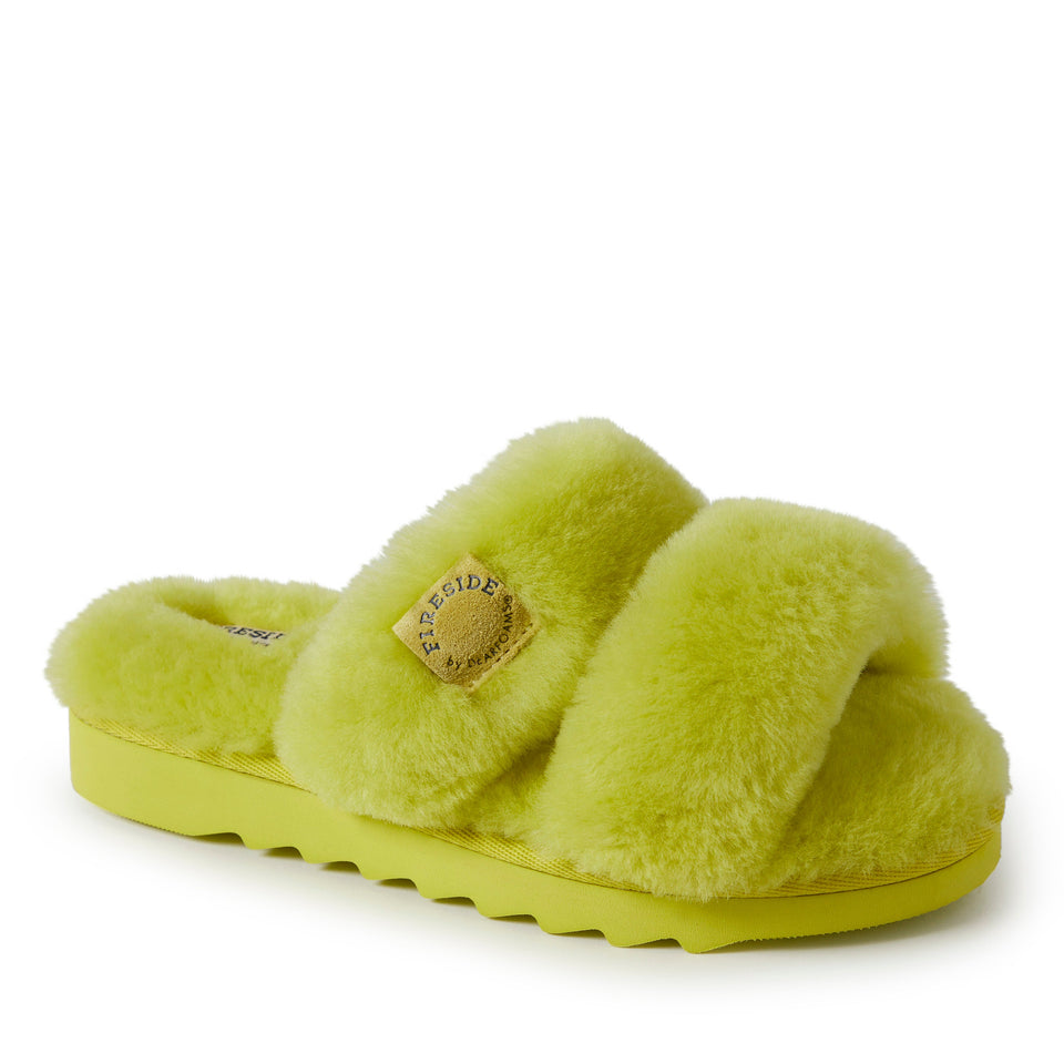Dearfoams Womens Benalla Genuine Shearling Slide — US 10 — Size paradise pink — Width Regular — Alternate View 8