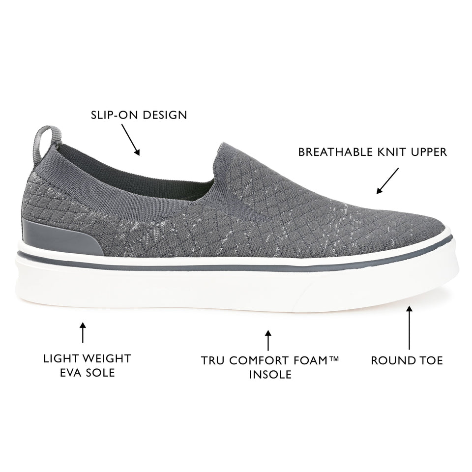 Vance Co. Hamlin Casual Knit Slip-on Sneaker — US 9 — Size grey — Width Regular — Detail View