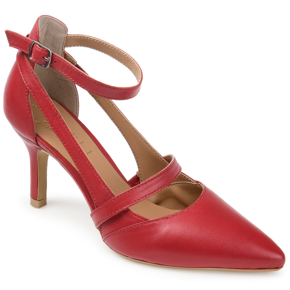 Journee Signature Women's Genuine Leather Vallerie Pump — US 9 — Size beige — Alternate View 7