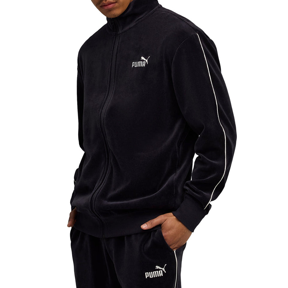 Essentials Elevated Velour Full Zip Track Jacket