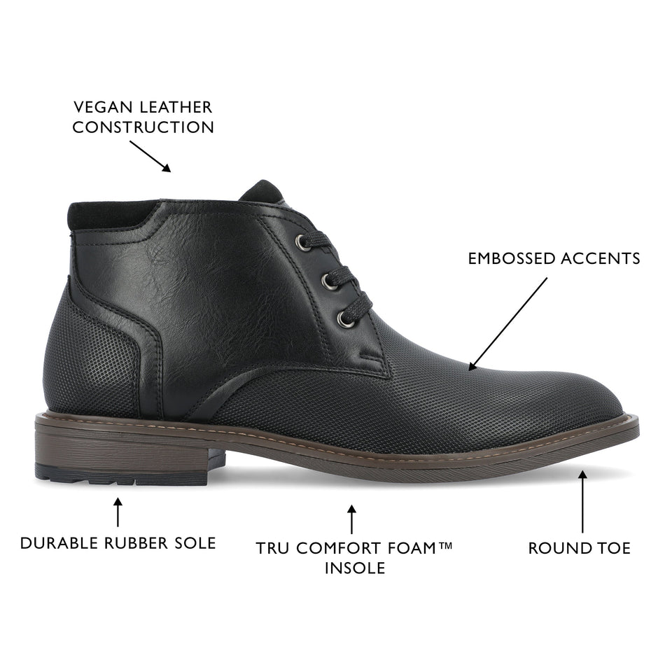 Vance Co. Vaughn Lace-up Chukka Boot — US 9 — Size black — Width Regular — Detail View