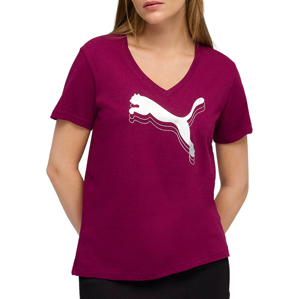 Essentials Metallic V-Neck Short Sleeve T-Shirt