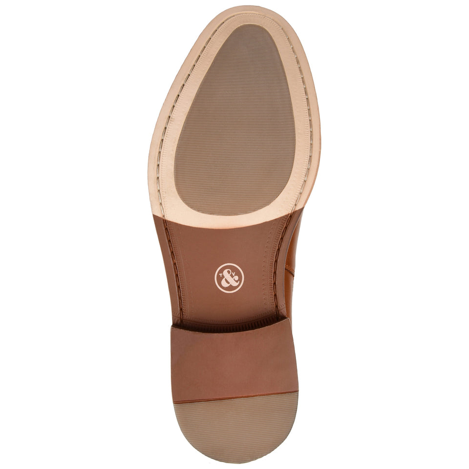 Thomas & Vine Corbin Wide Width Plain Toe Chelsea Boot — US 12 — Size cognac — Width Wide — Top View