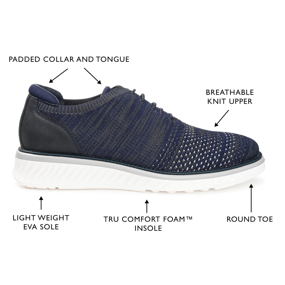 Vance Co. Marlon Knit Casual Dress Shoe — US 11 — Size navy — Width Regular — Top View