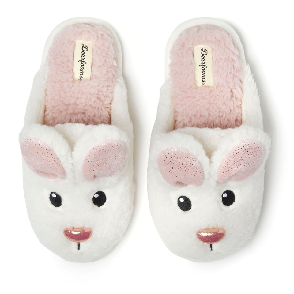 Dearfoams Womens Shay Scuff with Applique — XLarge — Size latte — Width Regular — Lifestyle View