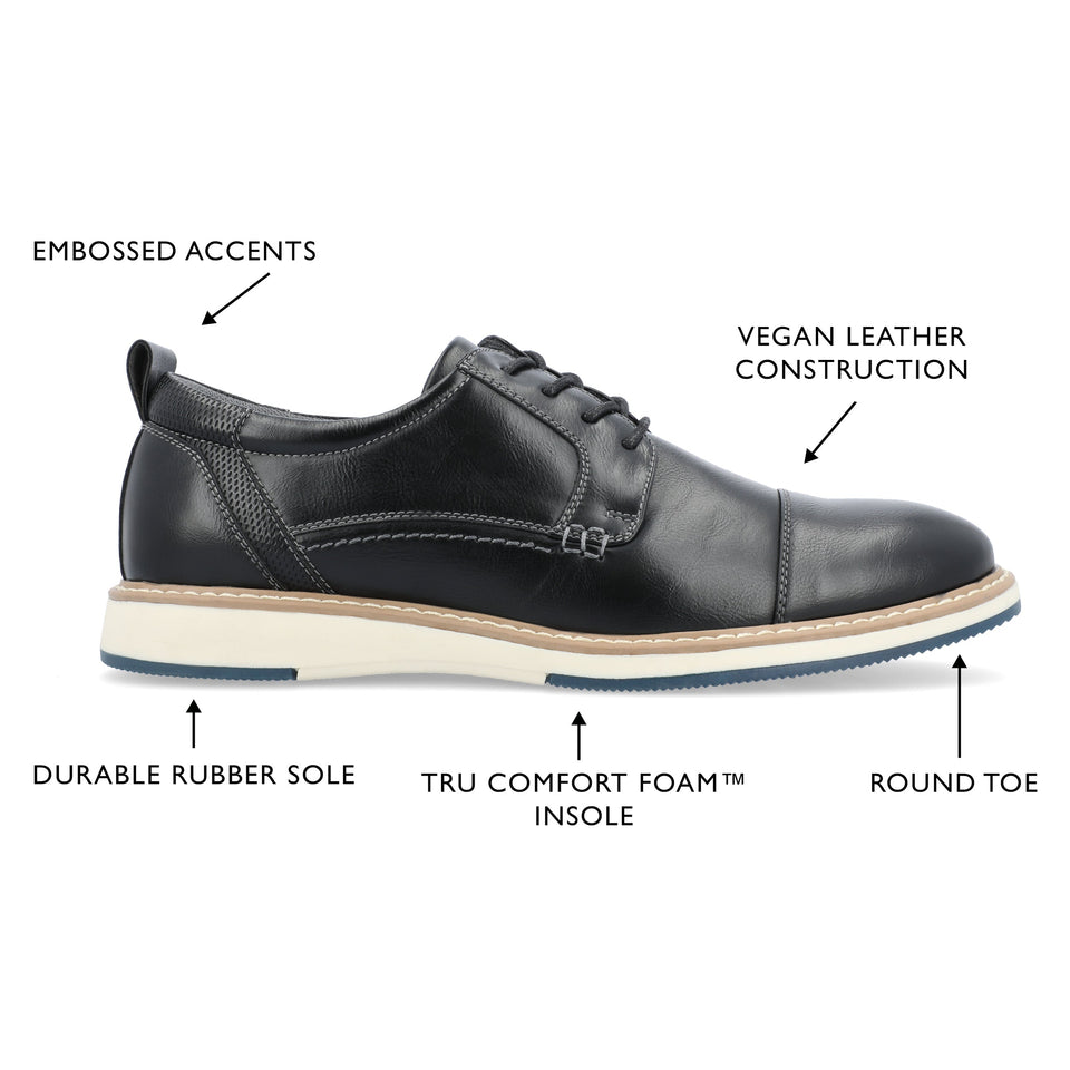 Vance Co. Jedd Hybrid Dress Shoe — US 9.5 — Size black — Width Regular — Detail View