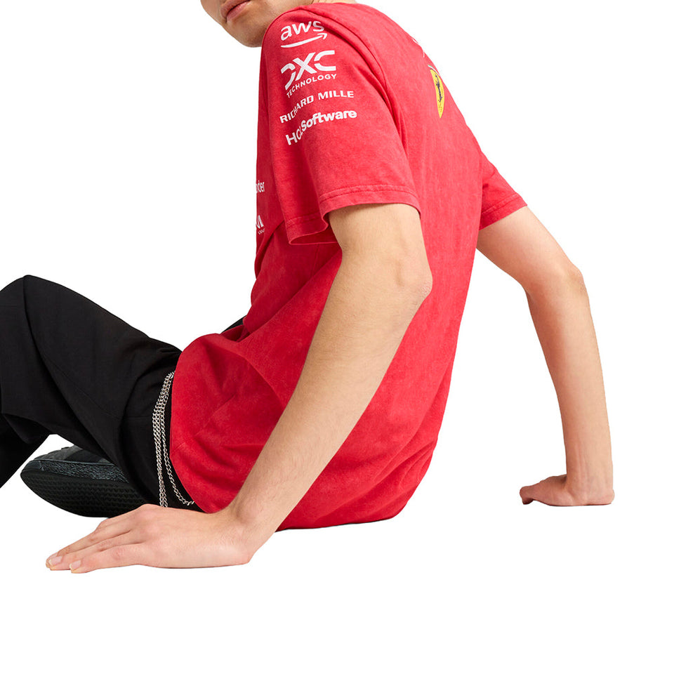 Scuderia Ferrari Desert Sun Team Replica Crew Neck Short Sleeve T-Shirt