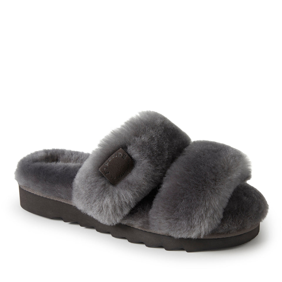 Dearfoams Womens Benalla Genuine Shearling Slide — US 10 — Size paradise pink — Width Regular — Alternate View 12
