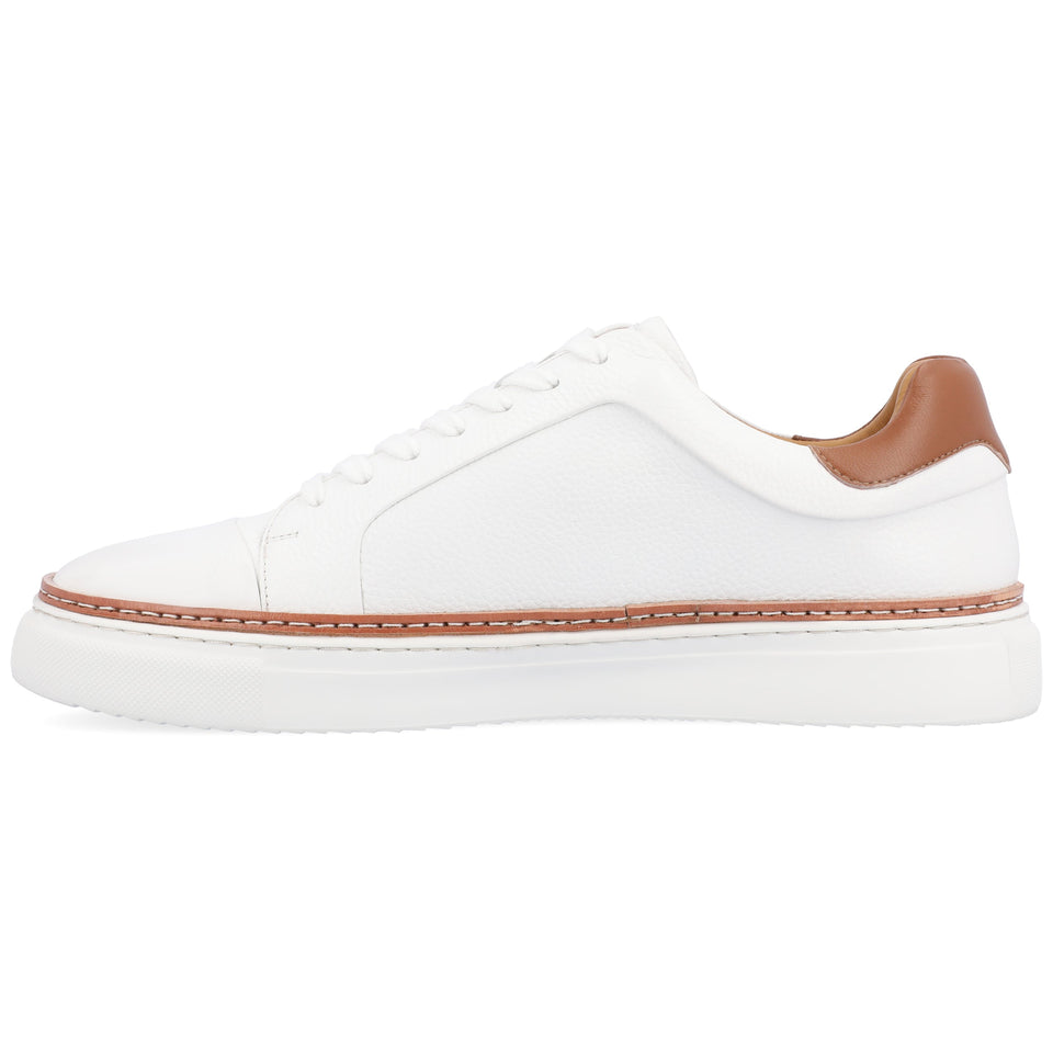 Thomas & Vine Nathan Casual Leather Sneaker — US 10 — Size white — Width Regular — Side View