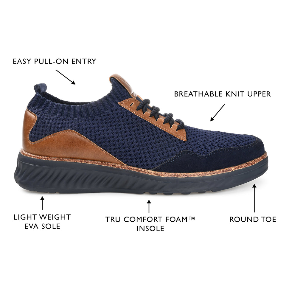 Vance Co. Julius Knit Casual Dress Shoe — US 10 — Size navy — Width Regular — Top View
