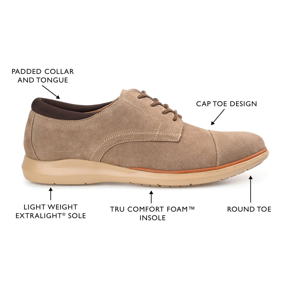 Thomas & Vine Felton Cap Toe Derby — US 8 — Size taupe — Width Regular — Detail View