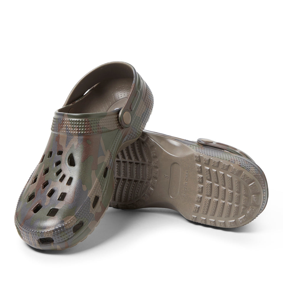 Dearfoams EcoCozy Men's Sustainable Clog — US 9 — Size camouflage — Width Regular — Side View