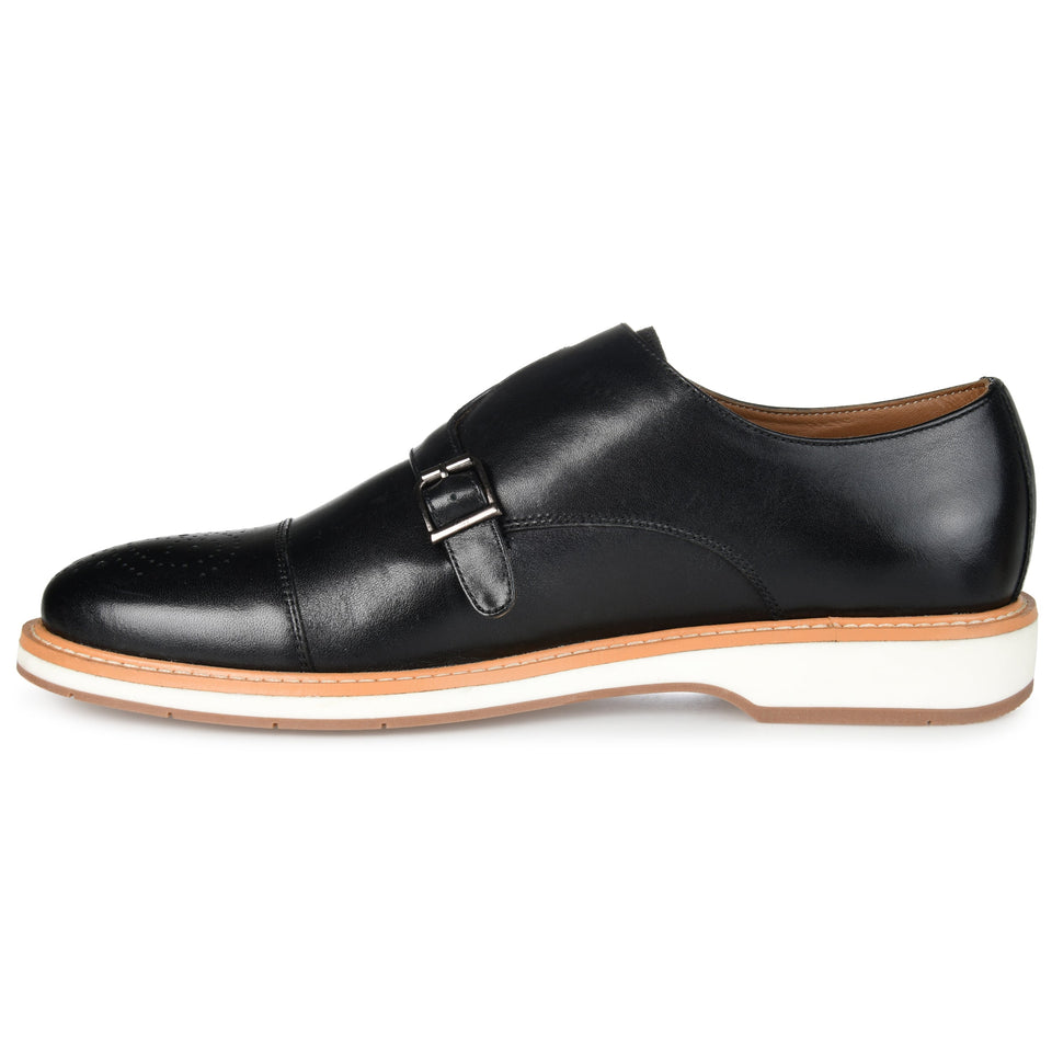 Thomas & Vine Ransom Cap Toe Monk Strap Dress Shoe — US 12 — Size black — Side View