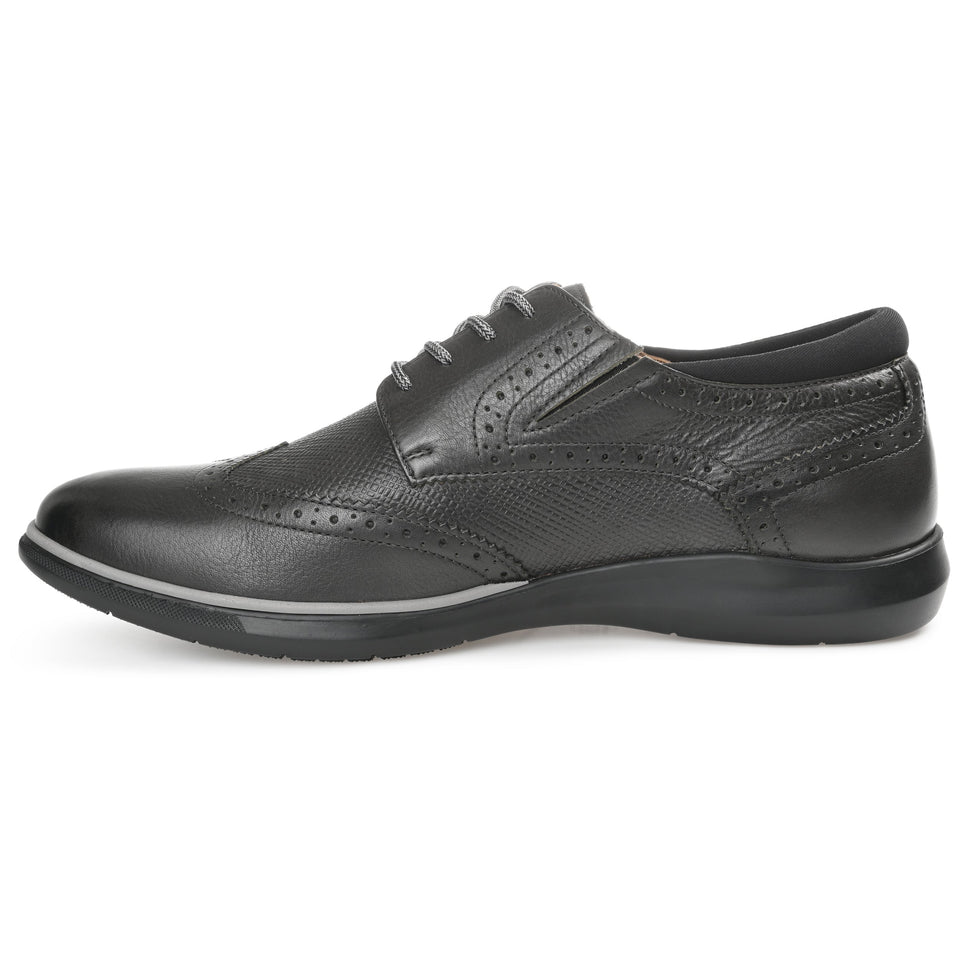 Thomas & Vine Savage Embossed Wingtip Derby — US 10 — Size charcoal — Width Regular — Side View