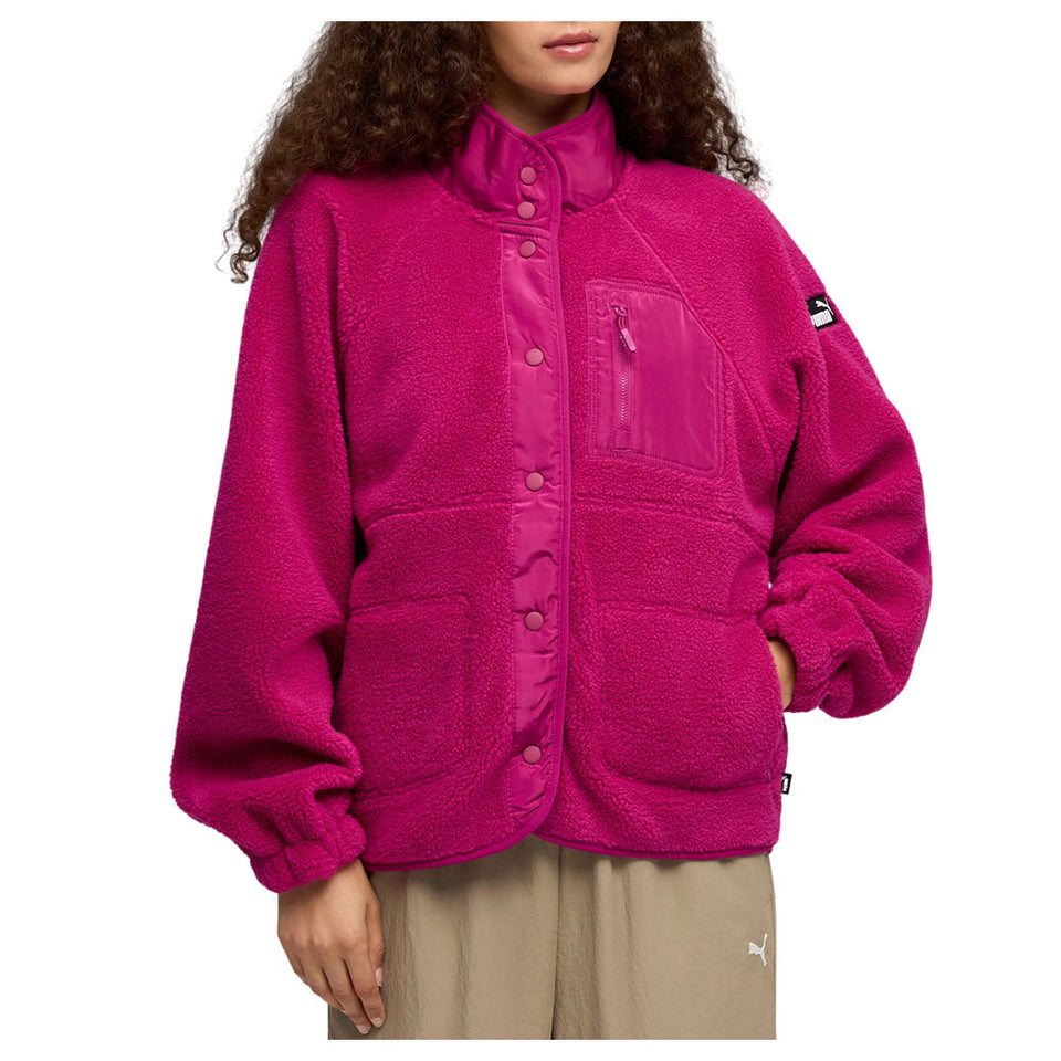 Sherpa Fleece Pocket Full Zip Jacket
