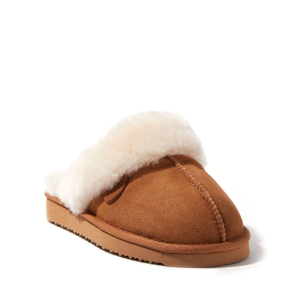 EZ Feet Women’s Genuine Shearling Scuff Slipper — US 9 — Size paradise pink — Width Regular — Lifestyle View