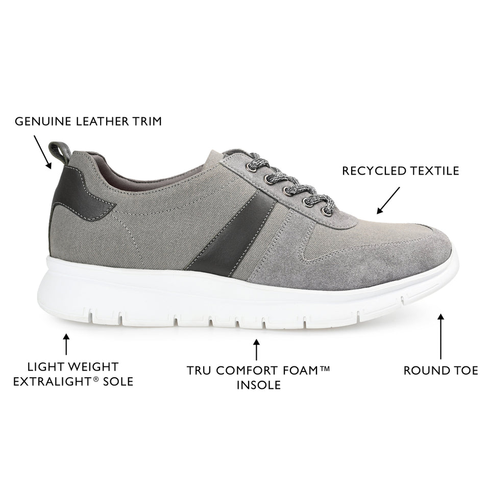 Thomas & Vine Adler Mixed Media Sneaker — US 11.5 — Size grey — Width Regular — Top View