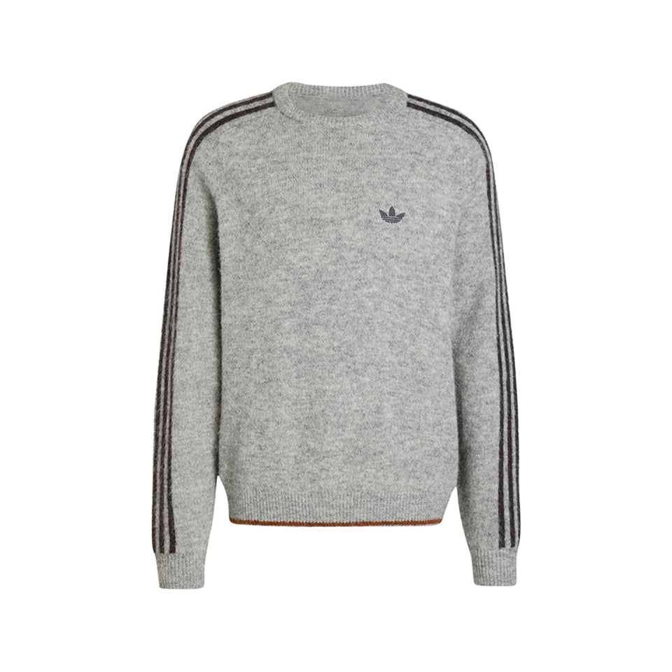3-Stripes Fluffy Knit Crew Sweatshirt