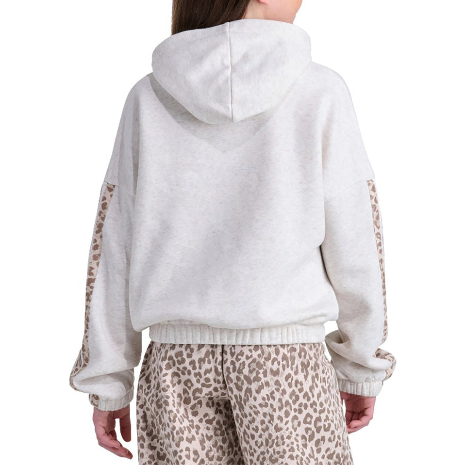 Long Sleeve Printed 3-Stripe Hooded Hoodie