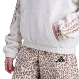 Long Sleeve Printed 3-Stripe Hooded Hoodie
