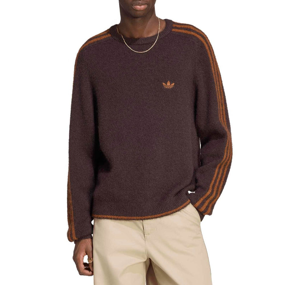 3-Stripes Fluffy Knit Crew Sweatshirt