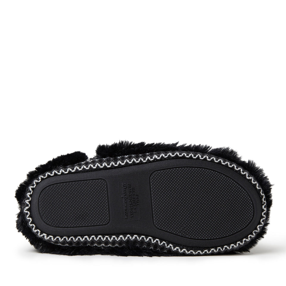 Dearfoams Womens Beth Pile Foldown Boot — XLarge — Size black — Width Regular — Top View