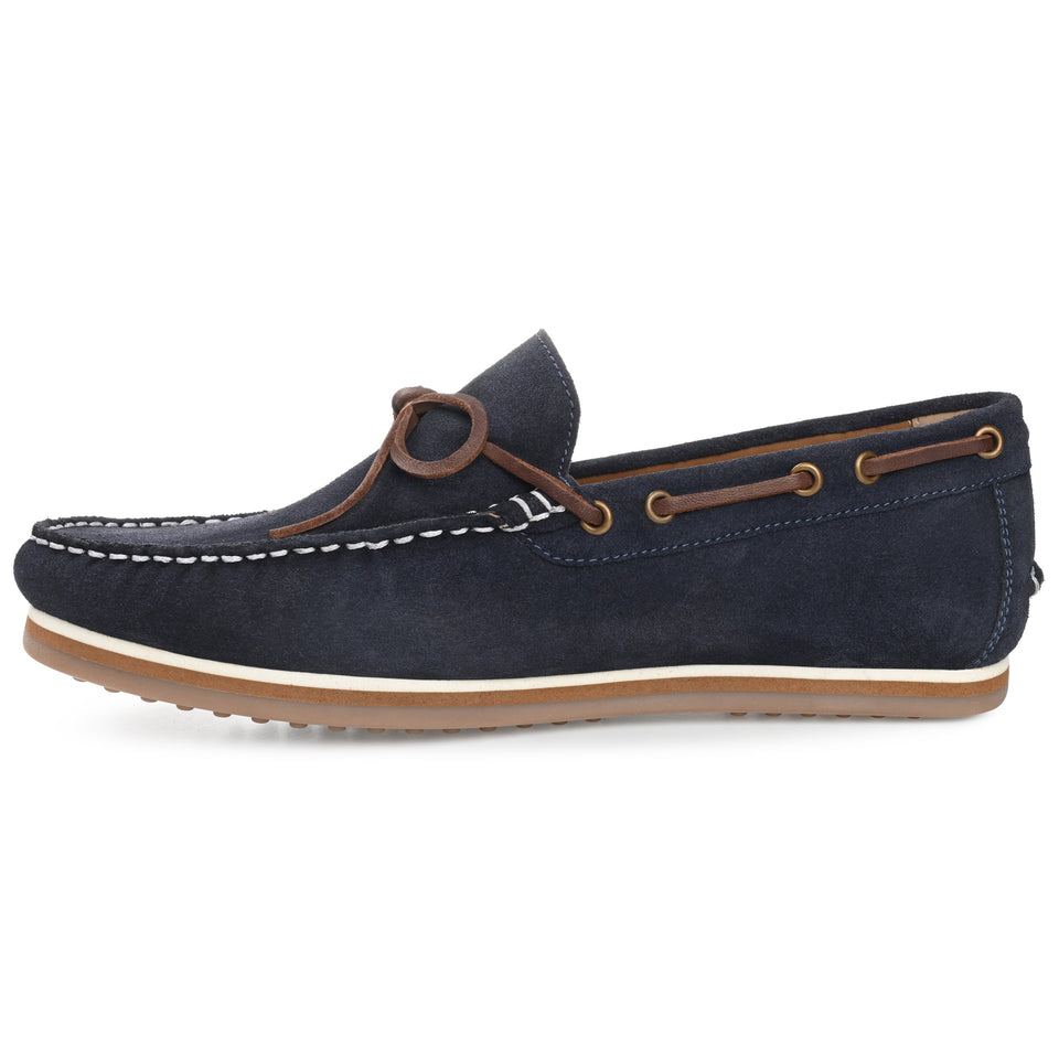 Thomas & Vine Sadler Moccasin Loafer — US 11 — Size navy — Width Regular — Side View