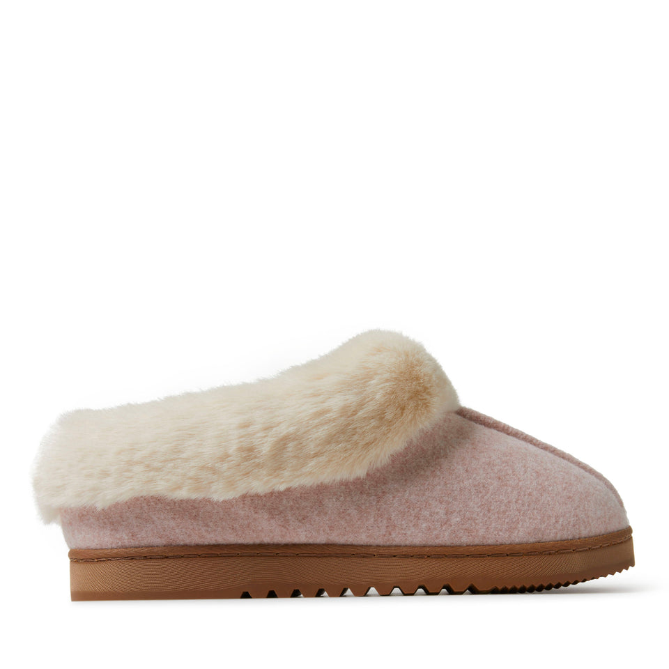 Women's Chloe Soft Knit Clog Slippers — Medium — Size pale mauve — Width Regular — Back View