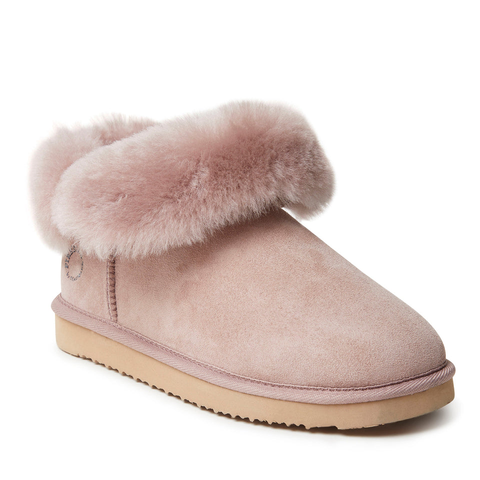 Fireside By Dearfoams Women's Perth Genuine Shearling Foldover Boot — US 8.5 — Size chestnut — Width Regular — Alternate View 8
