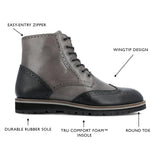 Thomas & Vine Elijah Wingtip Ankle Boot — US 13 — Size grey — Width Regular — Detail View
