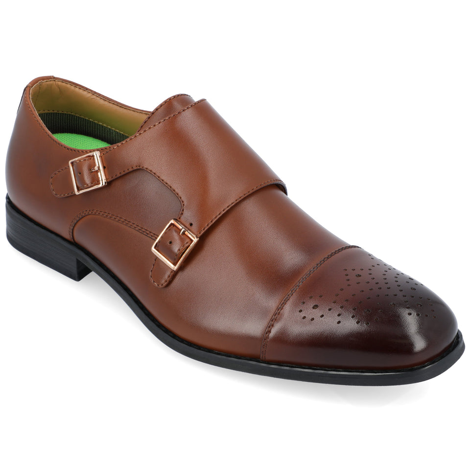 Vance Co. Atticus Wide Width Double Monk Strap Dress Shoe — US 9.5 — Size black — Width Wide — Alternate View 7