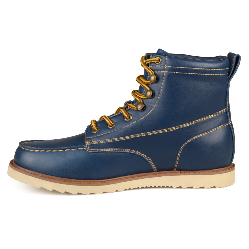 Vance Co. Men's Wyatt Mock Toe Boot — US 8.5 — Size blue — Side View