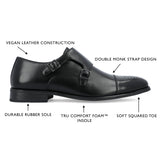 Vance Co. Atticus Wide Width Double Monk Strap Dress Shoe — US 9.5 — Size black — Width Wide — Detail View