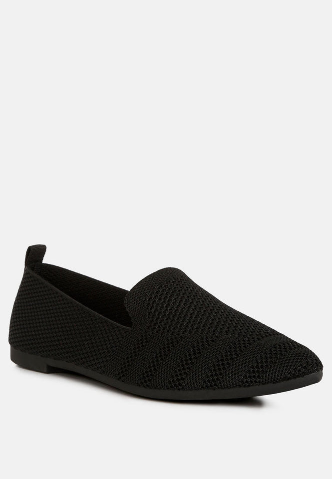 akili knit textile solid flats — US 10 — Size black — Top View