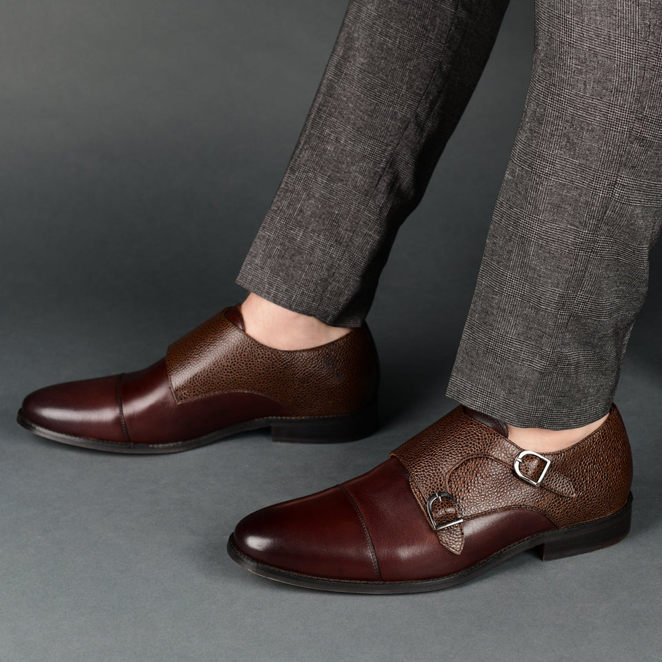 Thomas & Vine Calvin Wide Width Double Monk Strap Dress Shoe — US 9 — Size black — Width Wide — Lifestyle View