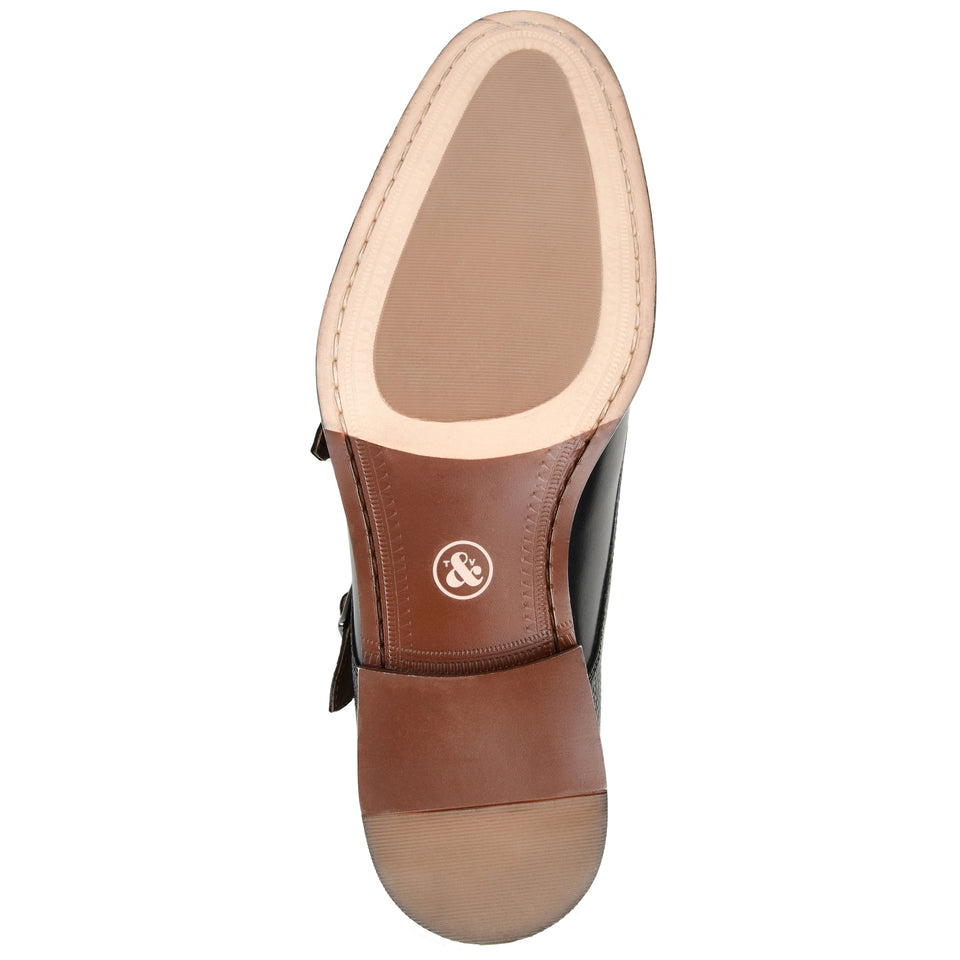 Thomas & Vine Calvin Wide Width Double Monk Strap Dress Shoe — US 9 — Size black — Width Wide — Top View