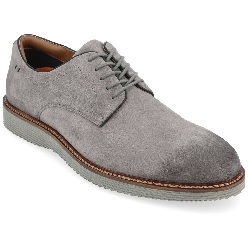 Thomas & Vine Seneca Plain Toe Derby — US 14 — Size grey — Width Regular — Front View