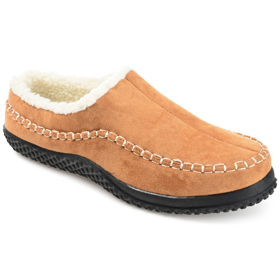 Vance Co. Godwin Moccasin Clog Slipper — US 8 — Size tan — Width Regular — Front View
