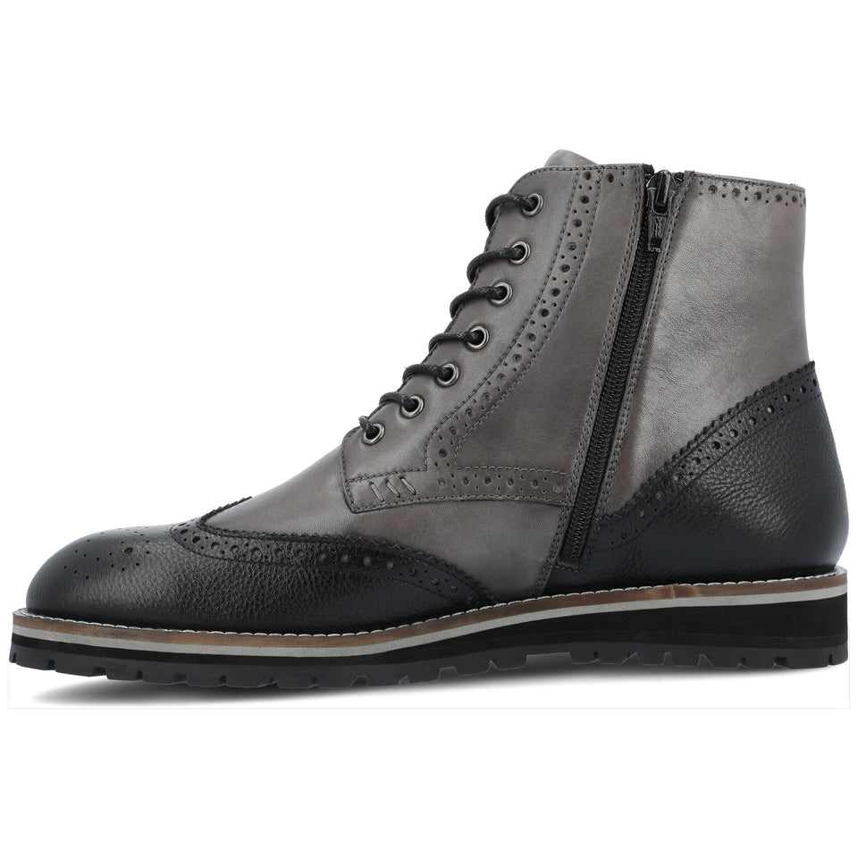 Thomas & Vine Elijah Wingtip Ankle Boot — US 13 — Size grey — Width Regular — Side View