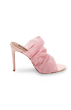 SARANI BLUSH RUCHED MESH WIDE BAND HEEL — US 8 — Size blush mesh — Side View