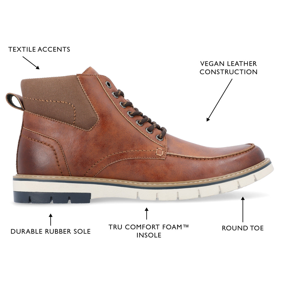Vance Co. Dalvin Lace-up Ankle Boot — US 8 — Size brown — Width Regular — Detail View